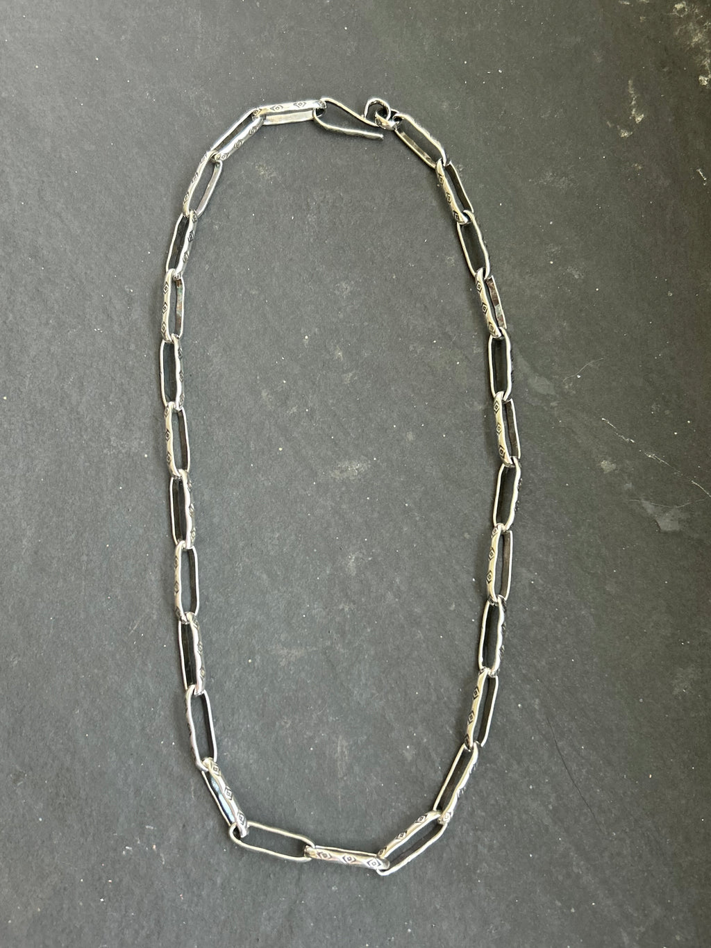 Sterling Silver Large Link Medicine Man Eye Pattern Paperclip Chain