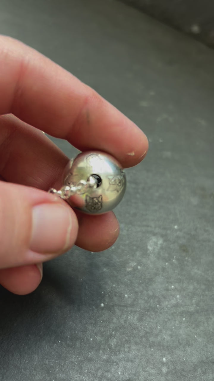 Sterling Silver Alpha Ball 18" Ponca Pearl Necklace