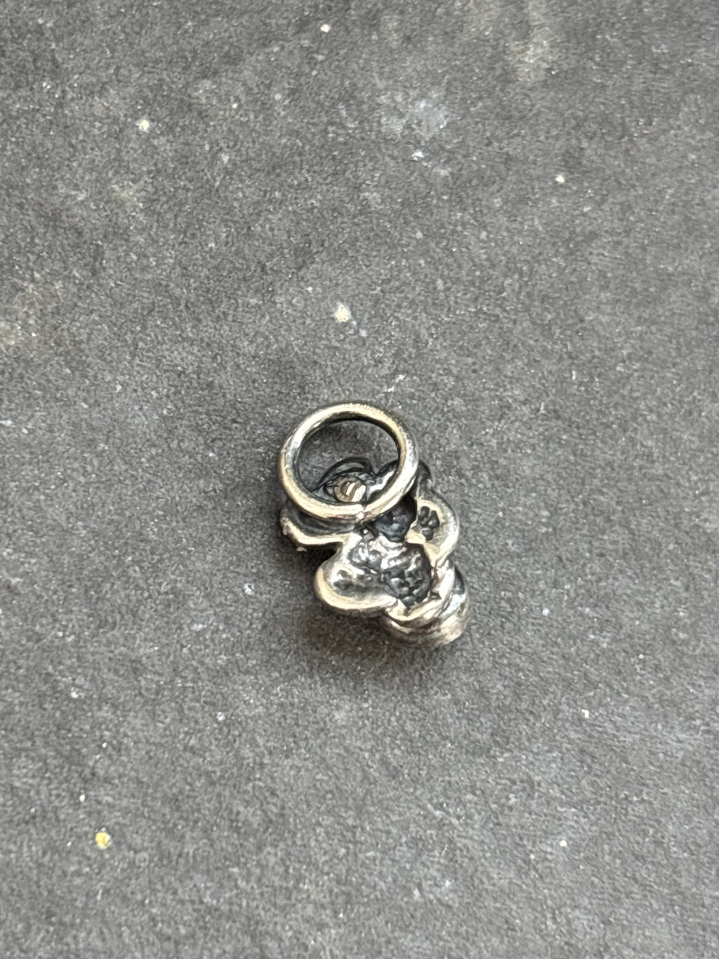 Back of the sterling silver mini cactus charm showing the attached bail.